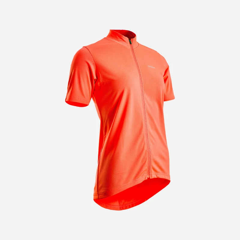 Maillot Manches Courtes Vélo 100 Femme Corail 3 Maillot Manches Courtes Vélo 100 Femme Corail