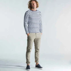 Tribord Marinière Homme Manches Longues Sailing 100 Blanc Bleu -ProSportif Boutique mariniere homme manches longues sailing 100 blanc bleu 3