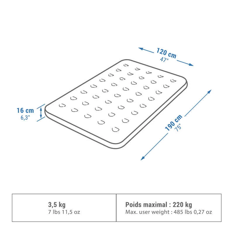 Quechua MATELAS GONFLABLE DE CAMPING - AIR BASIC 120 CM - 2 PERSONNES 5 Quechua MATELAS GONFLABLE DE CAMPING - AIR BASIC 120 CM - 2 PERSONNES – Image 3