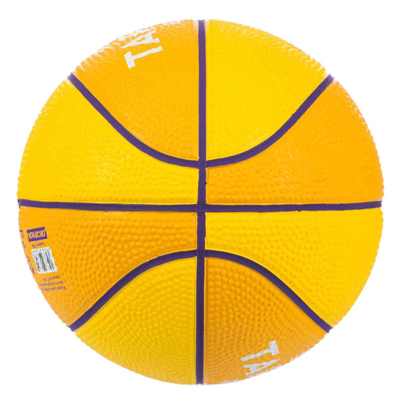 Mini Ballon De Basketball Taille 1 Enfant - K100 Rubber Jaune 5 Mini Ballon De Basketball Taille 1 Enfant - K100 Rubber Jaune – Image 3
