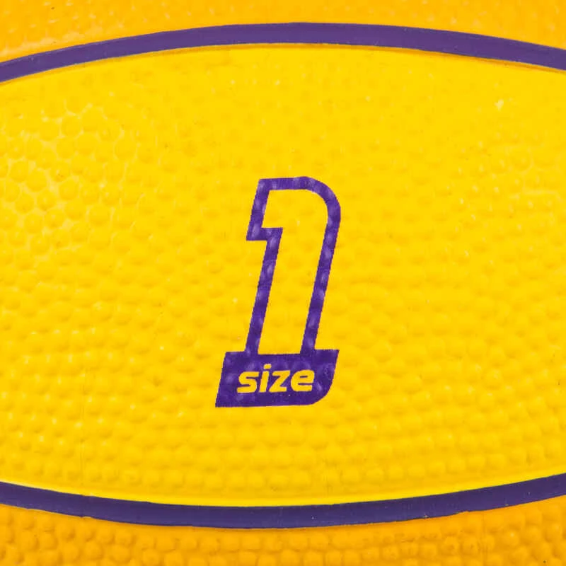 Mini Ballon De Basketball Taille 1 Enfant - K100 Rubber Jaune 6 Mini Ballon De Basketball Taille 1 Enfant - K100 Rubber Jaune – Image 4