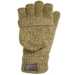 Gants De Chasse 2 En 1 Laine Chaudes - 100 Marron -ProSportif Boutique mitaines chasse 100 laine marron 2