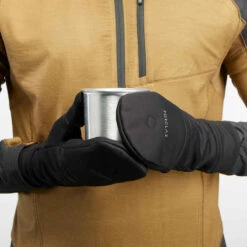 Moufles-mitaines Chaudes Et Coupe-vent De Trek Montagne -TREK 500 Noir - Adulte -ProSportif Boutique moufles mitaines chaudes et coupe vent homme femme mt500 noir 6