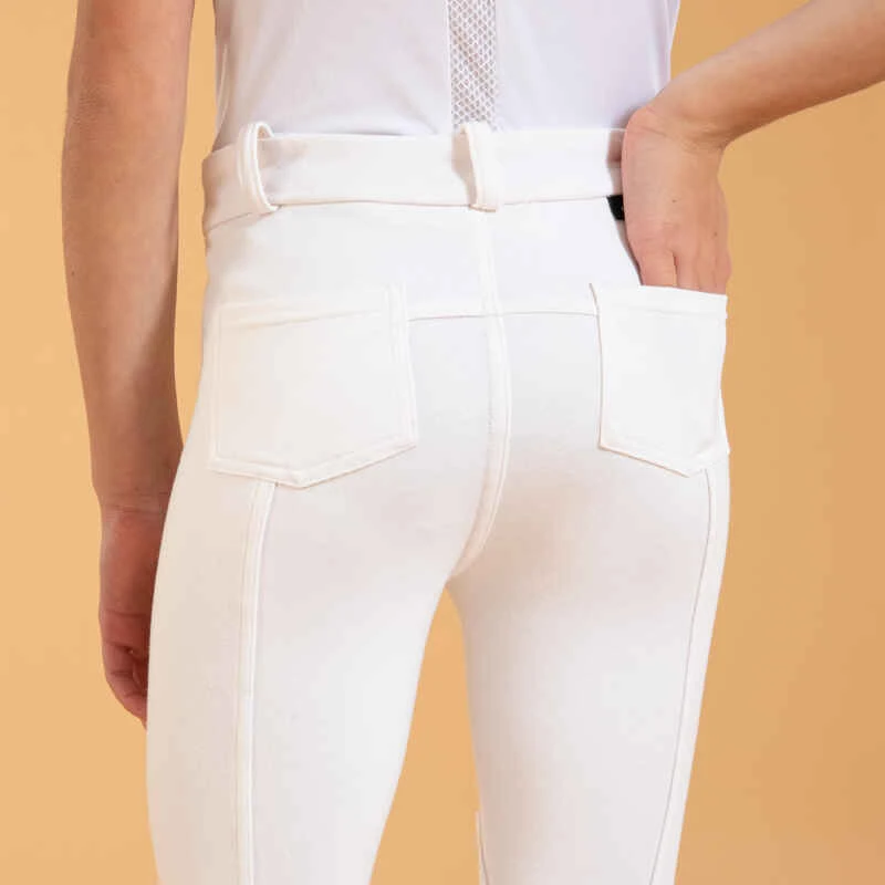Pantalon De Concours équitation Enfant 100 Blanc 4 Pantalon De Concours équitation Enfant 100 Blanc – Image 2