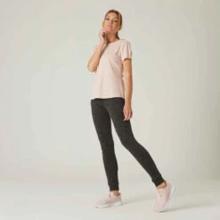 Pantalon Jogging Slim Fitness Femme - 520 Gris Chiné -ProSportif Boutique pantalon de jogging 520 femme gris 2
