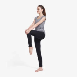 Pantalon Jogging Slim Fitness Femme - 500 Noir -ProSportif Boutique pantalon de jogging slim 500 femme gris 1