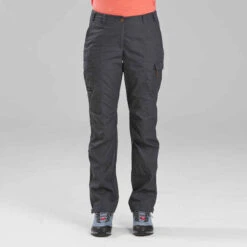 Pantalon De Trek Voyage - TRAVEL 100 Gris Femme -ProSportif Boutique pantalon de trek voyage travel 100 kaki femme 1