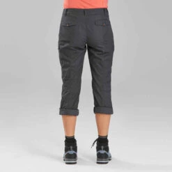Pantalon De Trek Voyage - TRAVEL 100 Gris Femme -ProSportif Boutique pantalon de trek voyage travel 100 kaki femme 4