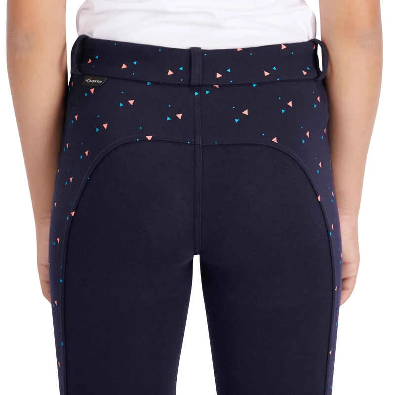 Pantalon équitation Fille 120 PRINT Marine à Points Rose 14 Pantalon équitation Fille 120 PRINT Marine à Points Rose – Image 12