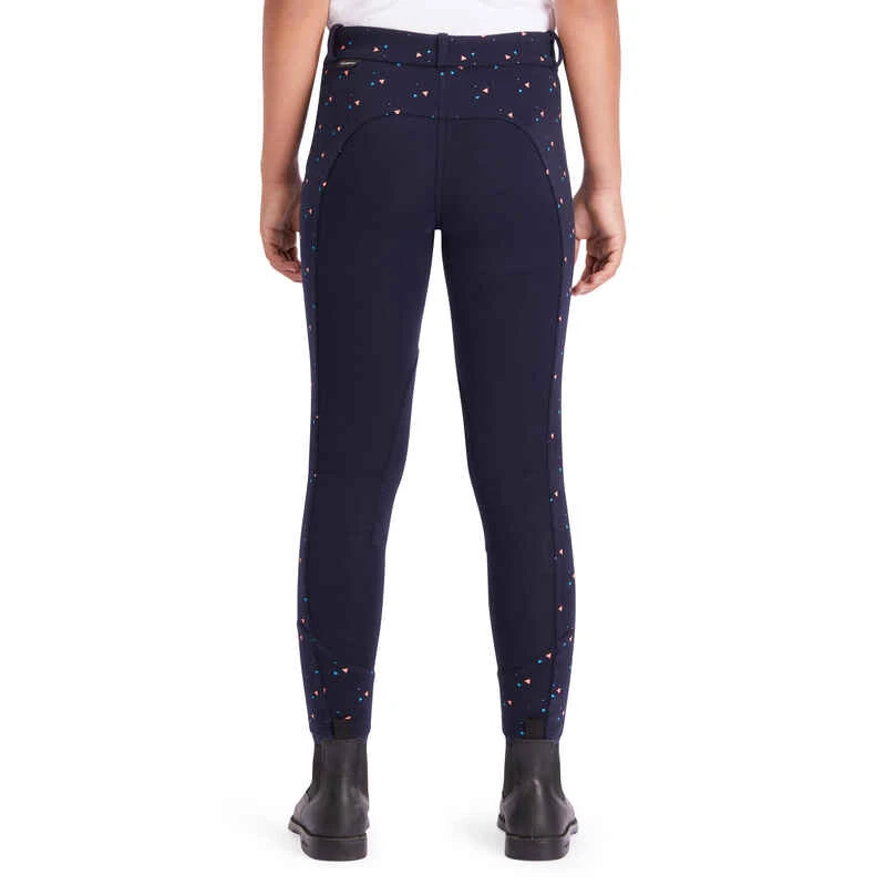 Pantalon équitation Fille 120 PRINT Marine à Points Rose 8 Pantalon équitation Fille 120 PRINT Marine à Points Rose – Image 6