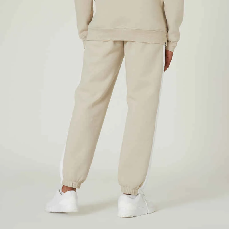 Pantalon Jogging Fitness Homme Synthétique Coupe Droite - Beige 4 Pantalon Jogging Fitness Homme Synthétique Coupe Droite - Beige – Image 2