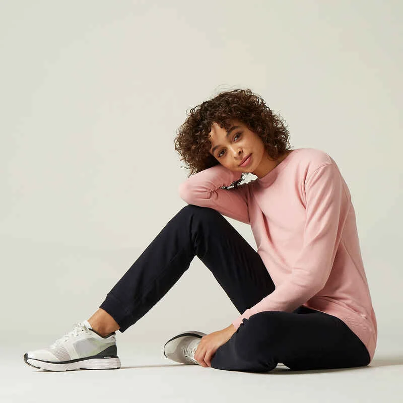 Pantalon Jogging Fitness Femme Coton Coupe Droite Sans Poche - 120 Noir 4 Pantalon Jogging Fitness Femme Coton Coupe Droite Sans Poche - 120 Noir – Image 2