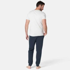 Pantalon Jogging Chaud Fitness Homme - 100 Bleu Noir -ProSportif Boutique pantalon jogging molleton fitness bleu fonce 3