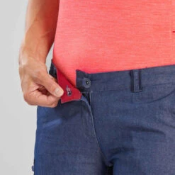 Pantalon Modulable De Trek Voyage - TRAVEL 100 Denim Bleu Femme -ProSportif Boutique pantalon modulable de trek voyage travel 100 denim bleu femme 10