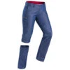 Pantalon Modulable De Trek Voyage - TRAVEL 100 Denim Bleu Femme -ProSportif Boutique pantalon modulable de trek voyage travel 100 denim bleu femme