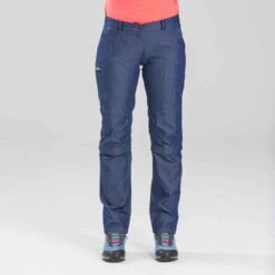 Pantalon Modulable De Trek Voyage - TRAVEL 100 Denim Bleu Femme -ProSportif Boutique pantalon modulable de trek voyage travel 100 denim bleu femme 6