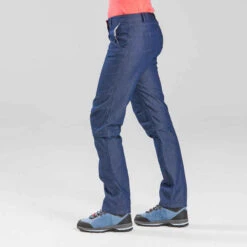 Pantalon Modulable De Trek Voyage - TRAVEL 100 Denim Bleu Femme -ProSportif Boutique pantalon modulable de trek voyage travel 100 denim bleu femme 7