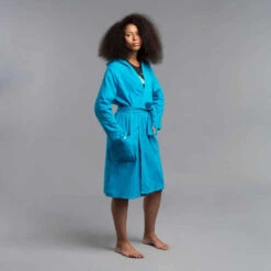 Peignoir De Bain Femme Coton Biologique Turquoise 8 Peignoir De Bain Femme Coton Biologique Turquoise -ProSportif Boutique peignoir de bain a capuche coton leger femme turquoise 1