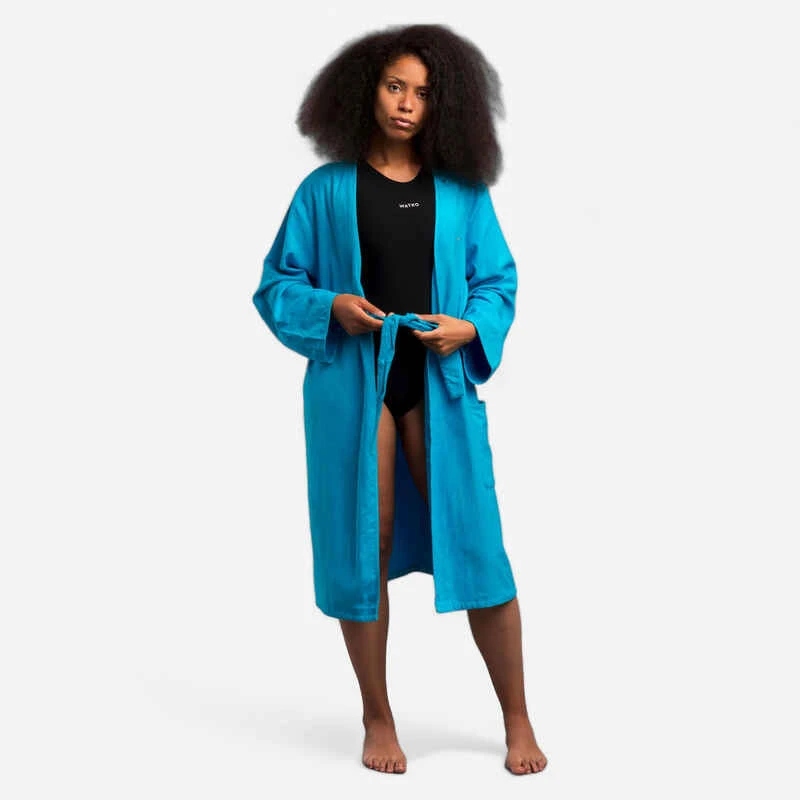 Peignoir De Bain Femme Coton Biologique Turquoise 3 Peignoir De Bain Femme Coton Biologique Turquoise