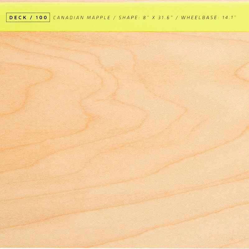 PLANCHE DE SKATE EN ERABLE DK100 TAILLE 8" COULEUR BOIS ET JAUNE. 8 PLANCHE DE SKATE EN ERABLE DK100 TAILLE 8" COULEUR BOIS ET JAUNE. â Image 6