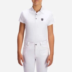 Polo De Concours Manches Courtes équitation Enfant 100 COMPET Blanc -ProSportif Boutique polo de concours manches courtes equitation enfant 100 compet blanc 5