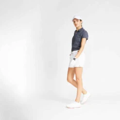 Polo De Golf Manches Courtes Femme MW100 Gris -ProSportif Boutique polo de golf manches courtes femme mw100 gris 2
