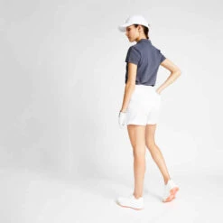 Polo De Golf Manches Courtes Femme MW100 Gris -ProSportif Boutique polo de golf manches courtes femme mw100 gris 3