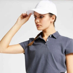 Polo De Golf Manches Courtes Femme MW100 Gris -ProSportif Boutique polo de golf manches courtes femme mw100 gris 4