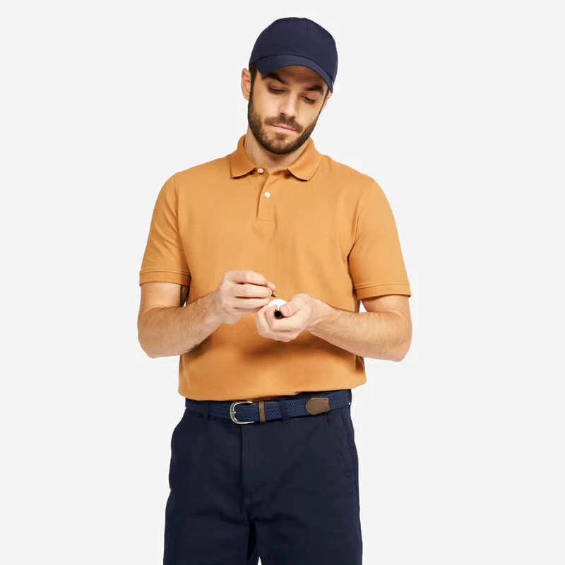 Polo De Golf Manches Courtes Homme MW500 Noisette 3 Polo De Golf Manches Courtes Homme MW500 Noisette
