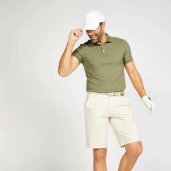 Polo De Golf Manches Courtes Homme WW500 Kaki