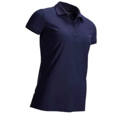 Polo De Golf Manches Courtes Femme WW500 Bleu Marine -ProSportif Boutique polo de golf respirant femme bleu marine 1