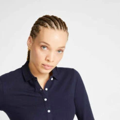 POLO GOLF MANCHES LONGUES FEMME - MW500 BLEU MARINE 10 POLO GOLF MANCHES LONGUES FEMME - MW500 BLEU MARINE -ProSportif Boutique polo manches longues de golf femme rose pale 2