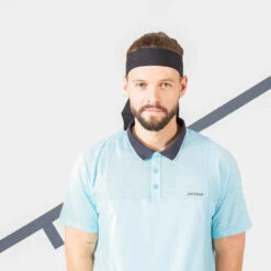 Polo Tennis Manches Courtes Homme - ARTENGO DRY Bleu Ciel Gris -ProSportif Boutique polo tennis manches courtes homme tpo dry marine bleu ciel 4