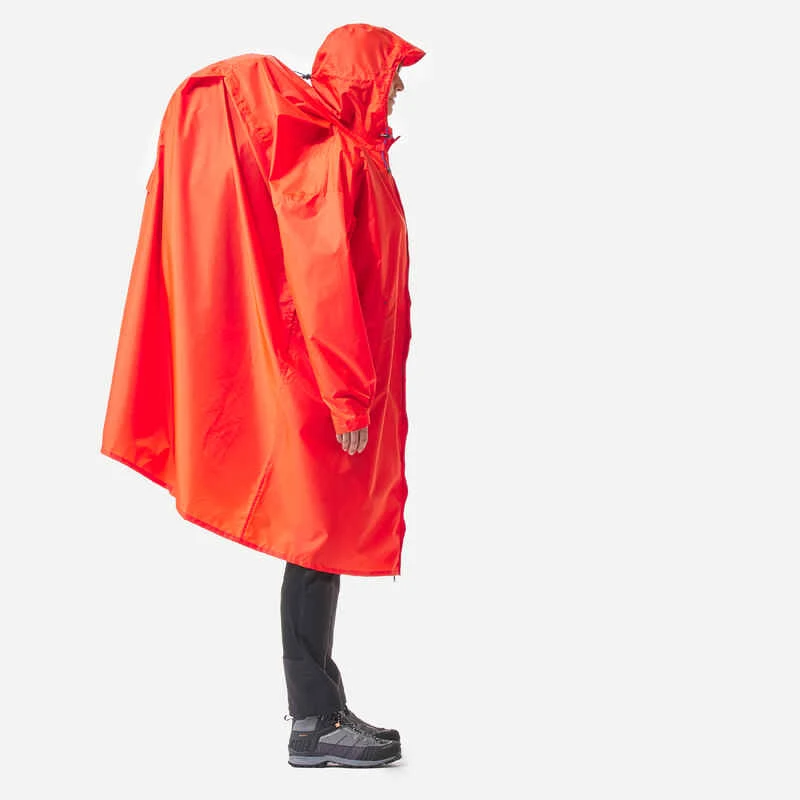 Quechua Poncho De Pluie De Randonnée - MT900 - 75L - Rouge - S/M 5 Quechua Poncho De Pluie De Randonnée - MT900 - 75L - Rouge - S/M – Image 3