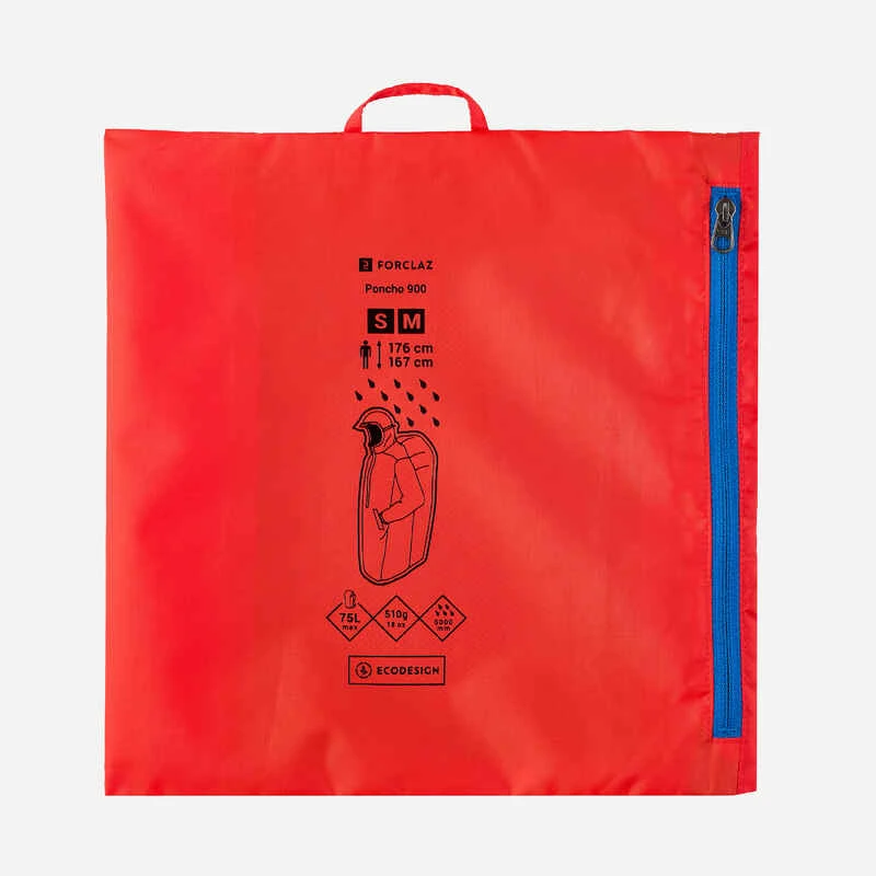 Quechua Poncho De Pluie De Randonnée - MT900 - 75L - Rouge - S/M 8 Quechua Poncho De Pluie De Randonnée - MT900 - 75L - Rouge - S/M – Image 6