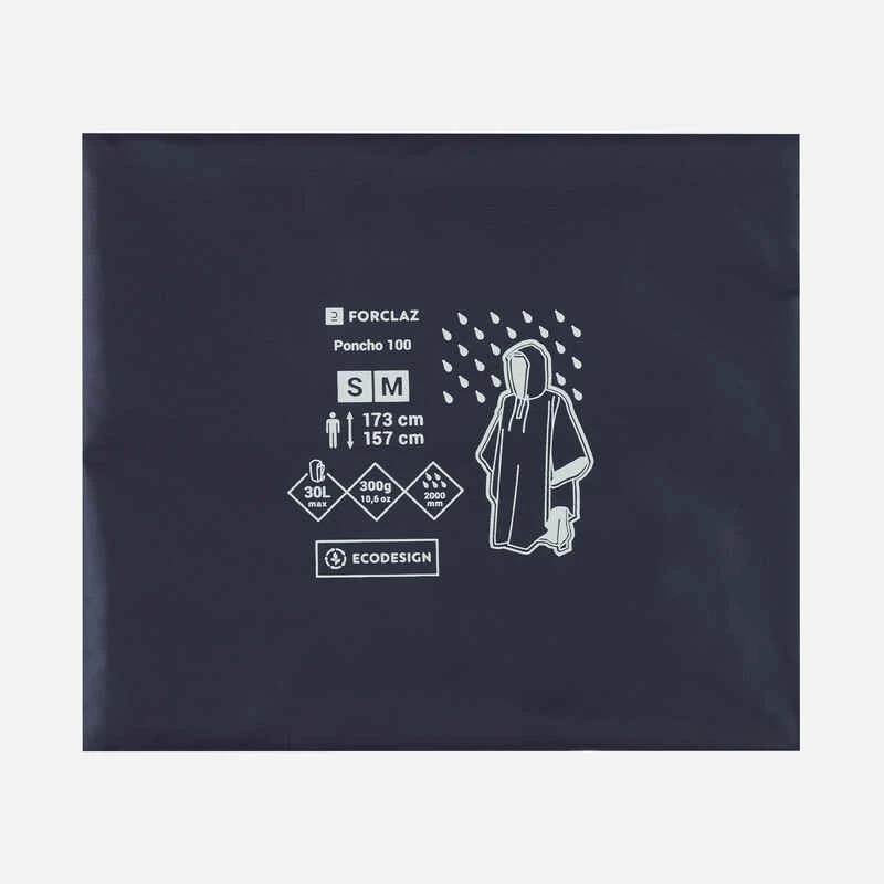 Poncho Pluie De Randonnée - FORCLAZ MT 100 BLEU 30L 6 Poncho Pluie De Randonnée - FORCLAZ MT 100 BLEU 30L – Image 4
