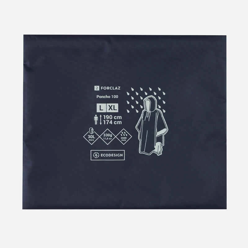Poncho Pluie De Randonnée - FORCLAZ MT 100 BLEU 30L 7 Poncho Pluie De Randonnée - FORCLAZ MT 100 BLEU 30L – Image 5