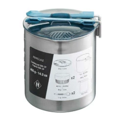 Popote Inox De Trekking - 2 Personnes - MT500 -ProSportif Boutique popote de trekking trek 500 inox 2 personnes 16 litres 14