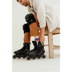 Roller Fitness Adulte FIT100 Noir Argent -ProSportif Boutique roller fitness homme fit100 noir gris 9