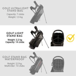 SAC DE GOLF TRÉPIED - LIGHT Noir 15 SAC DE GOLF TRÉPIED - LIGHT Noir -ProSportif Boutique sac de golf trepied light noir 4