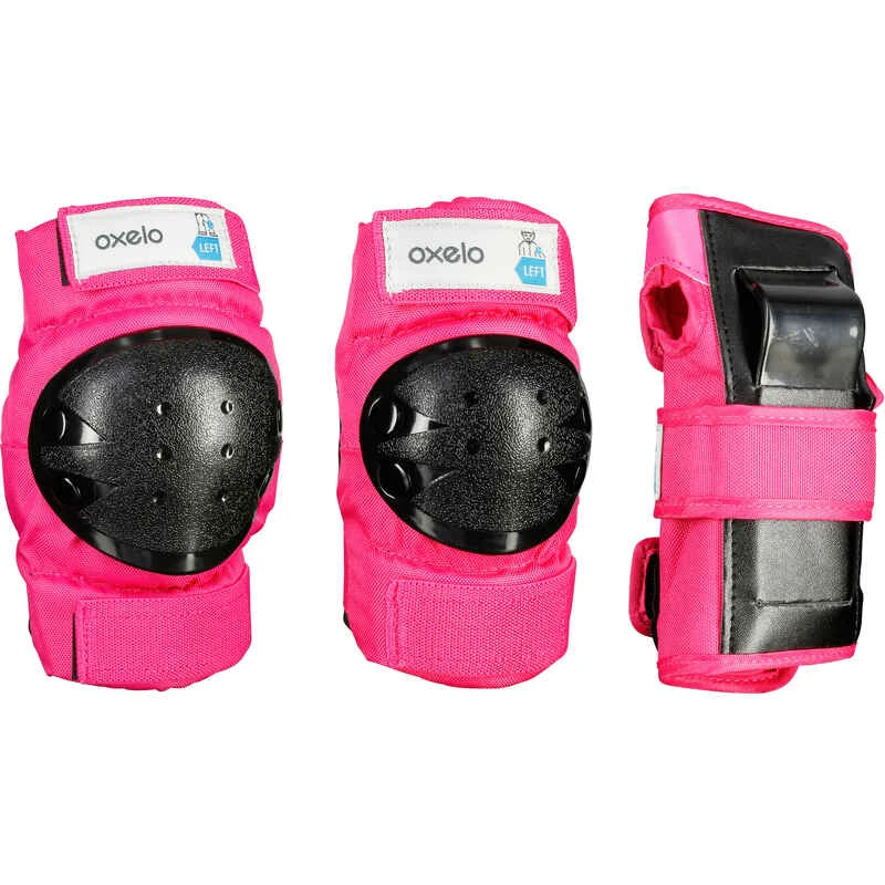 Set 3x2 Protections Roller Skate Trottinette Enfant BASIC Rose 3 Set 3x2 Protections Roller Skate Trottinette Enfant BASIC Rose
