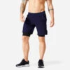 Short De Fitness 2 En 1 Collection Respirant Poche Zippé Homme - Blue Noir -ProSportif Boutique short de fitness 2 en 1 collection respirant poche zippe homme blue noir