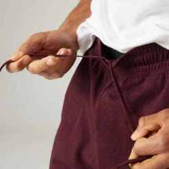 Short Coton Extensible Fitness Long Bordeaux -ProSportif Boutique short de sport 500 long homme noir 3