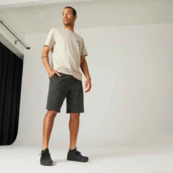 Short Fitness Homme - 500 Vert Foncé -ProSportif Boutique short de sport 520 long homme noir 2