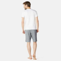 Short Coton Extensible Fitness Long Avec Poches Zippées Slim Gris -ProSportif Boutique short de sport 520 long slim homme gris fonce chine 3