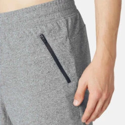 Short Coton Extensible Fitness Long Avec Poches Zippées Slim Gris -ProSportif Boutique short de sport 520 long slim homme gris fonce chine 4