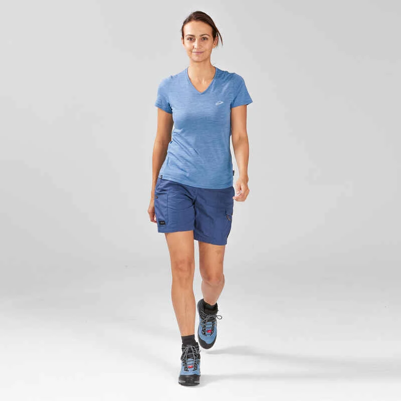 Short De Trek Voyage - TRAVEL 100 Bleu Femme 11 Short De Trek Voyage - TRAVEL 100 Bleu Femme – Image 9