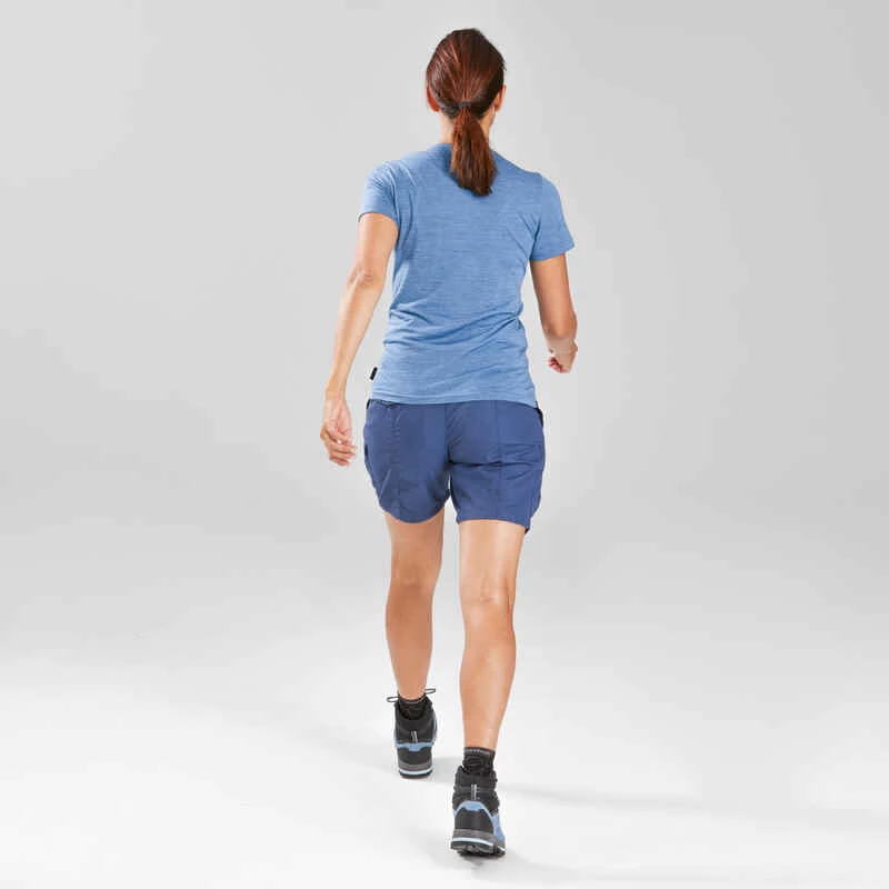 Short De Trek Voyage - TRAVEL 100 Bleu Femme 12 Short De Trek Voyage - TRAVEL 100 Bleu Femme – Image 10