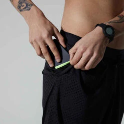 SHORT LONG 2 EN 1 DE RUNNING HOMME RESPIRANT KALENJI DRY + BREATH NOIR -ProSportif Boutique short long 2 en 1 de running homme respirant kalenji dry breath noir 5