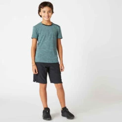 Short Garçon Synthétique Respirant - W500 Noir 14 Short Garçon Synthétique Respirant - W500 Noir -ProSportif Boutique short resistant et leger marine enfant 4